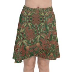 Modern Tropical Motif Print Chiffon Wrap Front Skirt by dflcprintsclothing