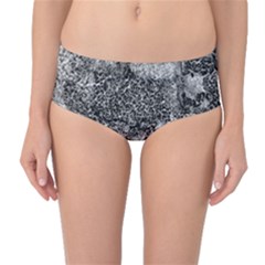 Grey And White Grunge Camouflage Abstract Print Mid-waist Bikini Bottoms by dflcprintsclothing