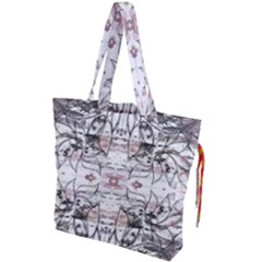 Artwork Repeats I Drawstring Tote Bag by kaleidomarblingart