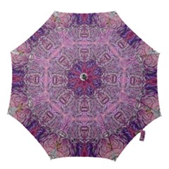 Biro On Pink Symmetry Hook Handle Umbrellas (medium) by kaleidomarblingart