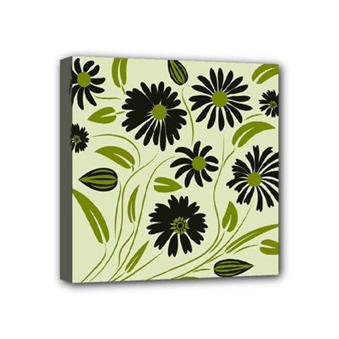 Folk Flowers Floral Art Print   Mini Canvas 4  X 4  (stretched) by Eskimos