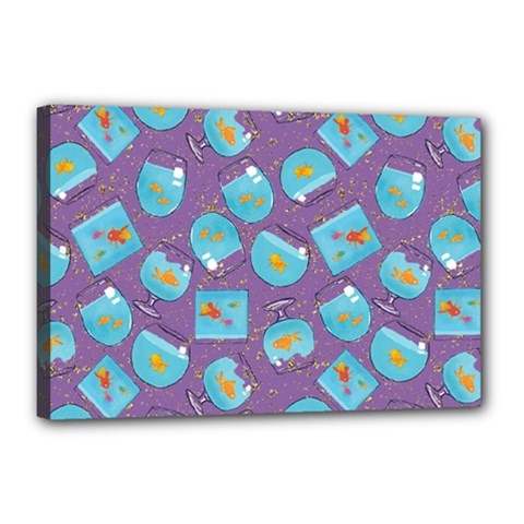 Aquarium With Fish And Sparkles Canvas 18  X 12  (stretched) by SychEva