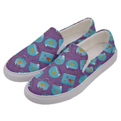 Aquarium With Fish And Sparkles Men s Canvas Slip Ons by SychEva