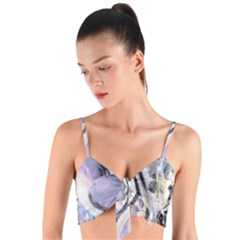 Landslide Baby Blue Woven Tie Front Bralet by MRNStudios