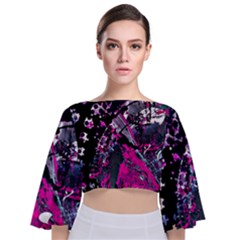 Rollercoaster Tie Back Butterfly Sleeve Chiffon Top by MRNStudios