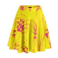 Floral Abstract Pattern High Waist Skirt by designsbymallika