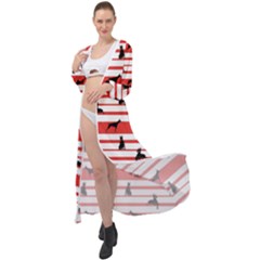Doberman Dogs On Lines Maxi Chiffon Beach Wrap by SychEva