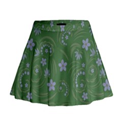Folk Flowers Pattern Floral Surface Design Mini Flare Skirt by Eskimos