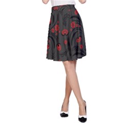 Folk Flowers Pattern Floral Surface Design A-line Skirt by Eskimos