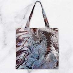 Painted Feathers Zipper Grocery Tote Bag by kaleidomarblingart