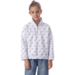 Stylized Bird Cartoon Drawing Pattern Kids  Half Zip Hoodie by dflcprintsclothing