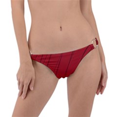 Print Cornell Red Pattern Design Ring Detail Bikini Bottom by dflcprintsclothing