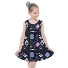 Witch Goth Pastel Pattern Kids  Summer Dress by NerdySparkleGoth