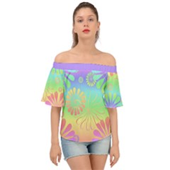 Tie Dye 2 Off Shoulder Short Sleeve Top by whatiseebydawne