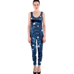 Dark Blue Stars One Piece Catsuit by AnkouArts