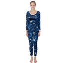 Dark Blue Stars Long Sleeve Catsuit View1