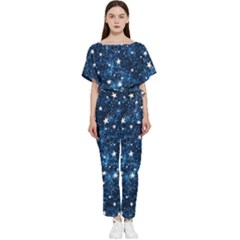 Dark Blue Stars Batwing Lightweight Jumpsuit by AnkouArts