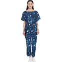 Dark Blue Stars Batwing Lightweight Jumpsuit View1