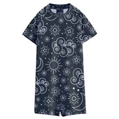 Dark Moon And Stars Kids  Boyleg Half Suit Swimwear by AnkouArts