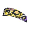 Black Leopard print with yellow, gold, purple and pink Stretchable Headband View1