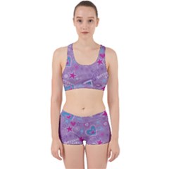  Hearts And Stars On Light Purple  Work It Out Gym Set by AnkouArts