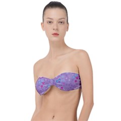  Hearts And Stars On Light Purple  Classic Bandeau Bikini Top  by AnkouArts