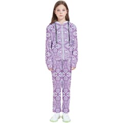 Purple Pattern Oval Kids  Tracksuit by AnkouArts