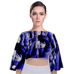 Glacial Speeds Tie Back Butterfly Sleeve Chiffon Top by MRNStudios