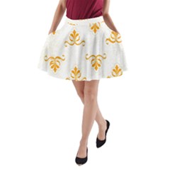 White With Orange Fdl A-line Pocket Skirt by SomethingForEveryone