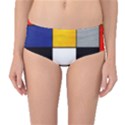 Composition A By Piet Mondrian Mid-Waist Bikini Bottoms View1