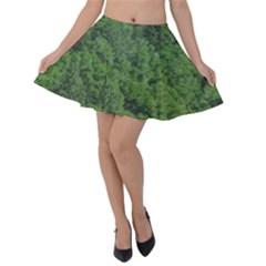 Leafy Forest Landscape Photo Velvet Skater Skirt by dflcprintsclothing