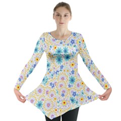 Flower Bomb 2 Long Sleeve Tunic  by PatternFactory