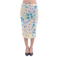 Flower Bomb 2 Midi Pencil Skirt by PatternFactory