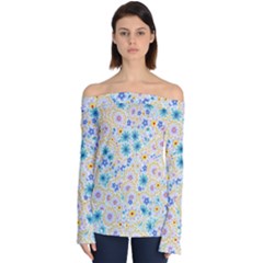 Flower Bomb 2 Off Shoulder Long Sleeve Top by PatternFactory