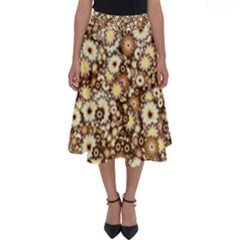 Flower Bomb 3b Perfect Length Midi Skirt by PatternFactory