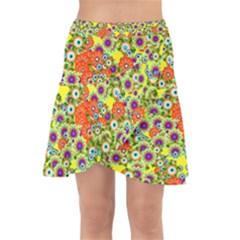 Flower Bomb 8 Wrap Front Skirt by PatternFactory