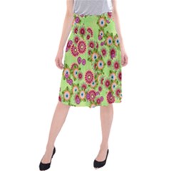 Flower Bomb 6 Midi Beach Skirt by PatternFactory