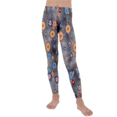 Flower Bomb 12 Kids  Lightweight Velour Leggings by PatternFactory