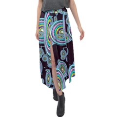 Concentric Circles A Velour Split Maxi Skirt by PatternFactory