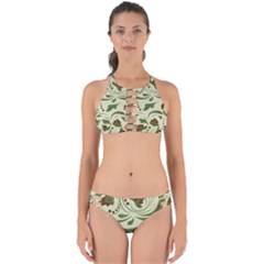 Folk Flowers Pattern  Perfectly Cut Out Bikini Set by Eskimos