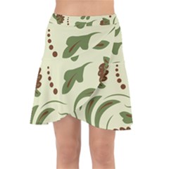 Folk Flowers Pattern  Wrap Front Skirt by Eskimos