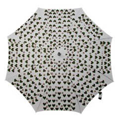 Hearts And Pearls For Love And Plants For Peace Hook Handle Umbrellas (large) by pepitasart