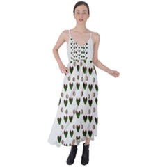 Hearts And Pearls For Love And Plants For Peace Tie Back Maxi Dress by pepitasart