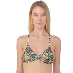 Leaves Foliage Batik Seamless Reversible Tri Bikini Top by Sapixe