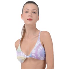 Tie Dye Pattern Colorful Design Knot Up Bikini Top by Sapixe