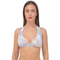 Tie Dye Pattern Colorful Design Double Strap Halter Bikini Top View1
