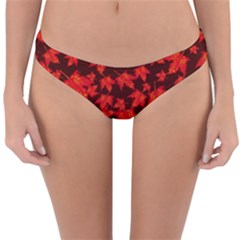 Red Oak And Maple Leaves Reversible Hipster Bikini Bottoms by Daria3107