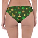 Turtle And Palm On Green Pattern Reversible Hipster Bikini Bottoms View2