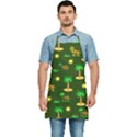 Turtle And Palm On Green Pattern Kitchen Apron View1
