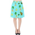 Turtle And Palm On Blue Pattern Velvet High Waist Skirt View1